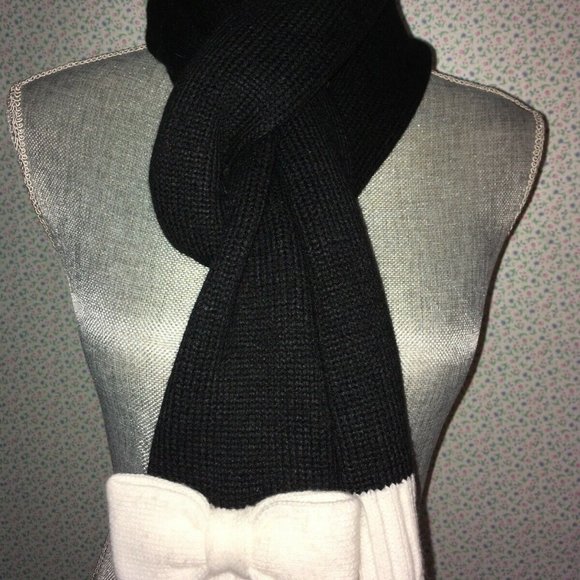 Kate Spade New York Black White Colorblock Scarf - Picture 3 of 7